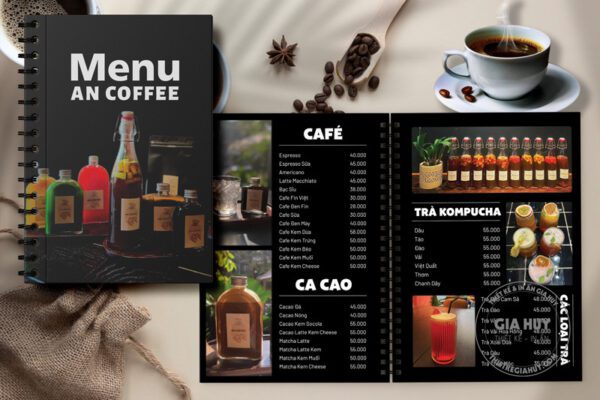 menu cafe đẹp hiện đại