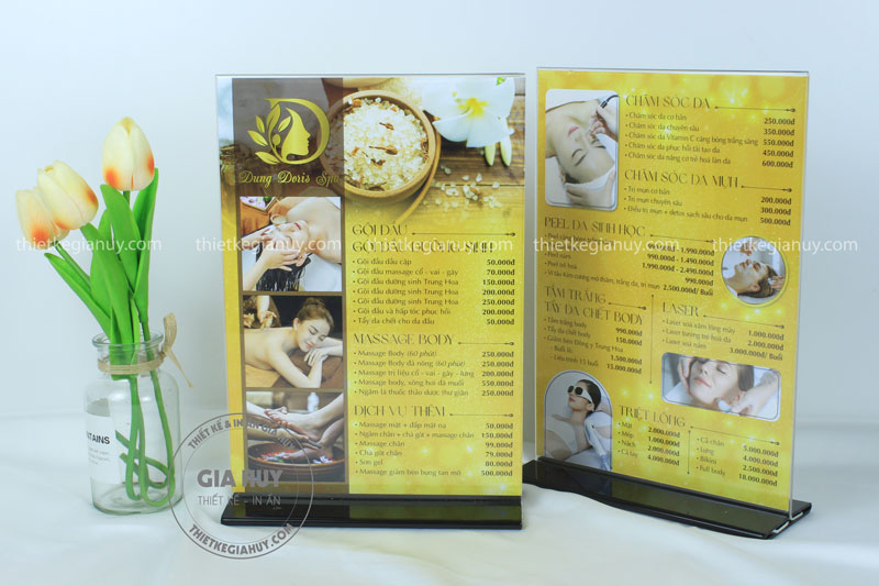 in menu mica giá rẻ đế đen