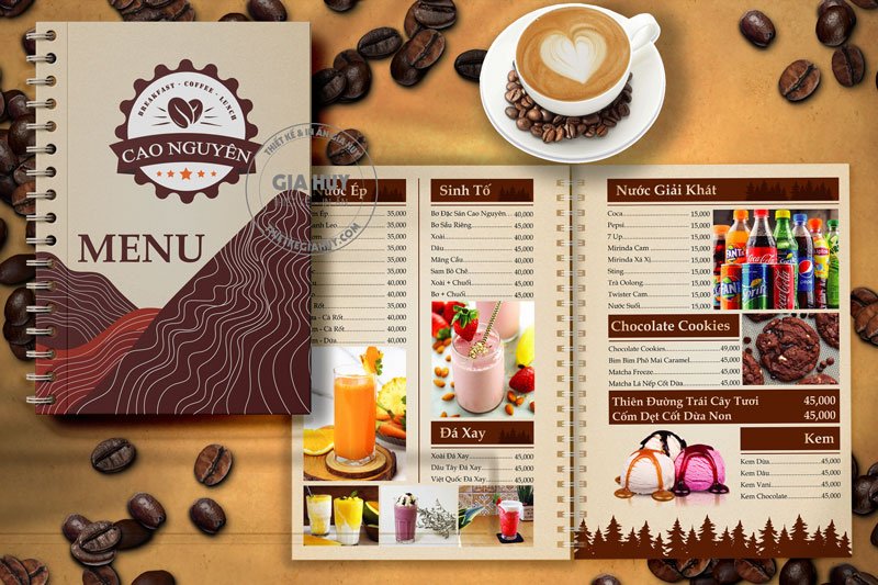 thiết kế menu coffee