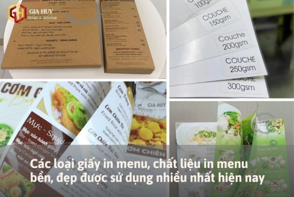 các loại giấy in menu