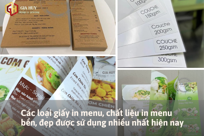 các loại giấy in menu