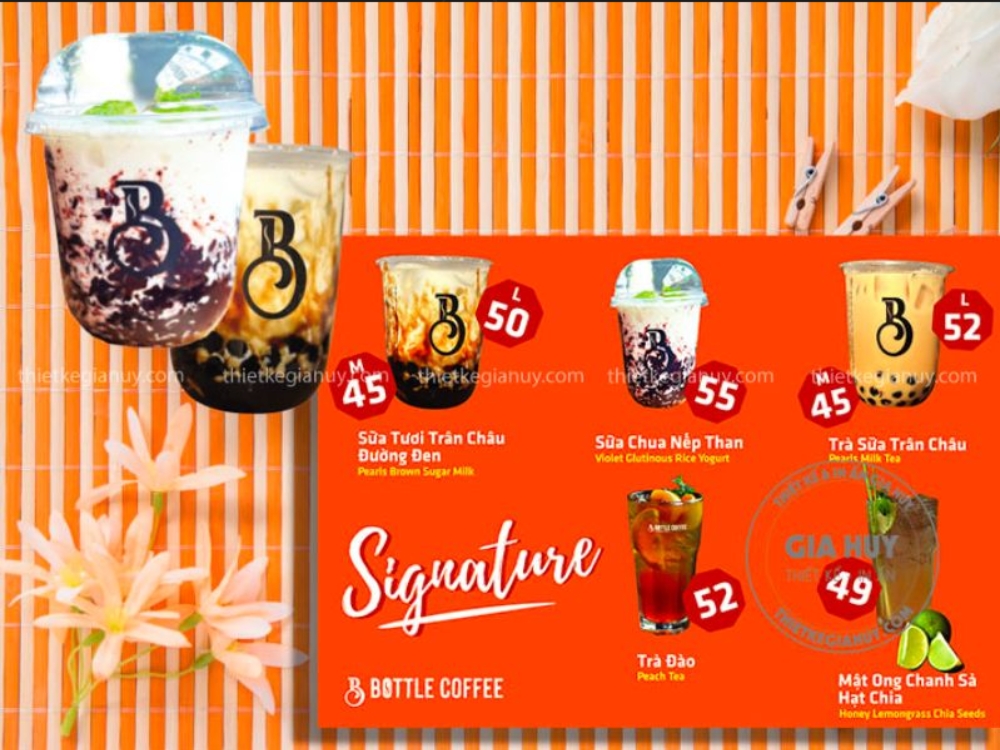menu bìa cứng dạng đơn