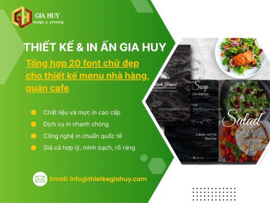 font chữ menu đẹp