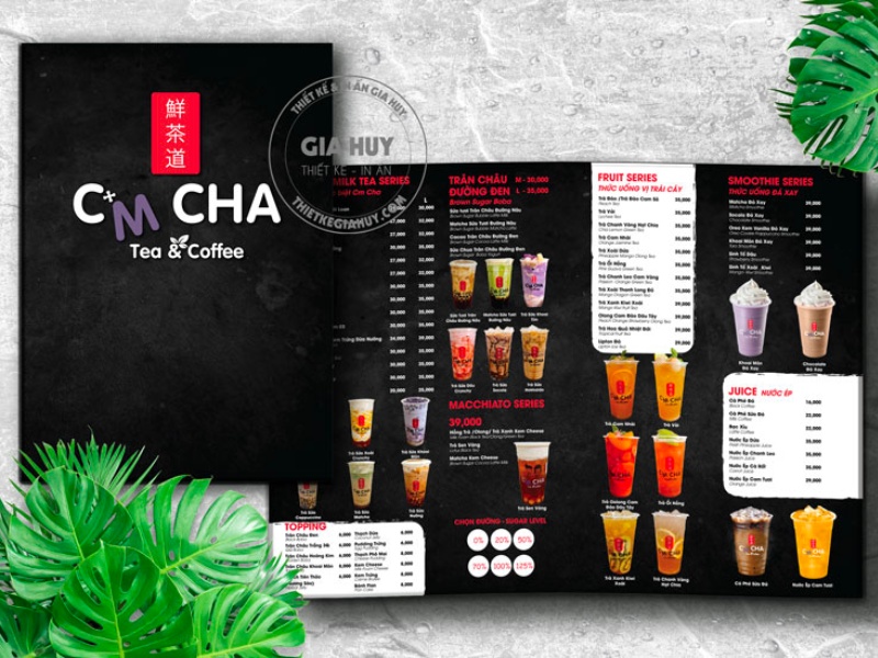 mẫu menu trà sữa đẹp