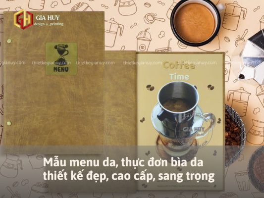 mẫu làm menu bìa da