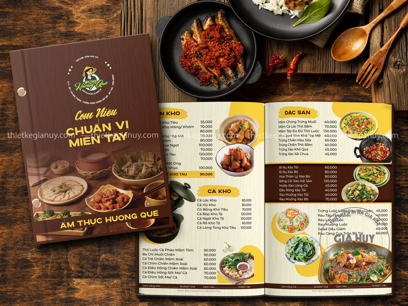 thiết kế menu nhà hàng
