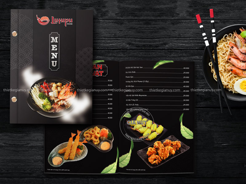 menu nhà hàng Nhật Lutupu house
