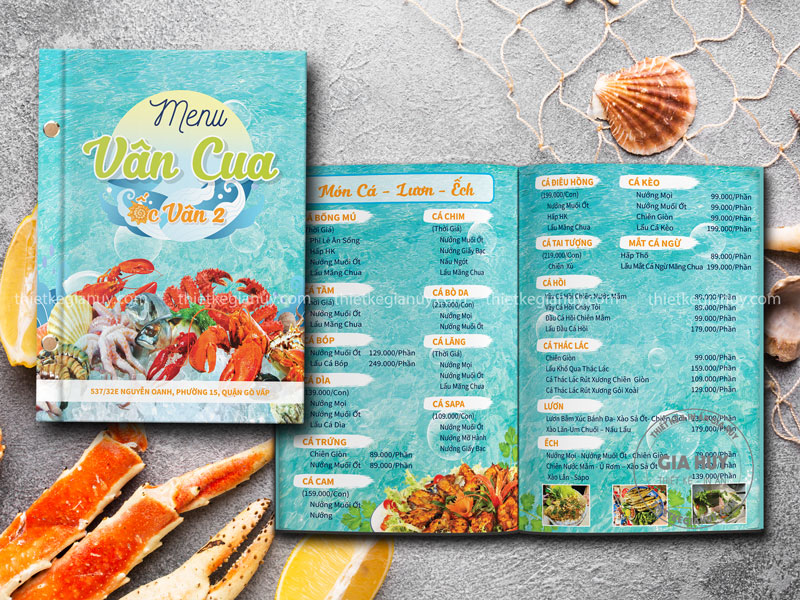 menu quán ốc Vân