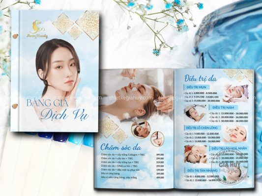 menu spa màu xanh dương