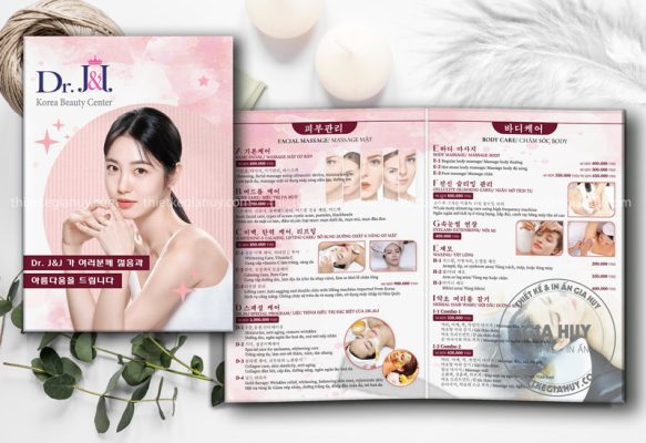 menu spa màu hồng