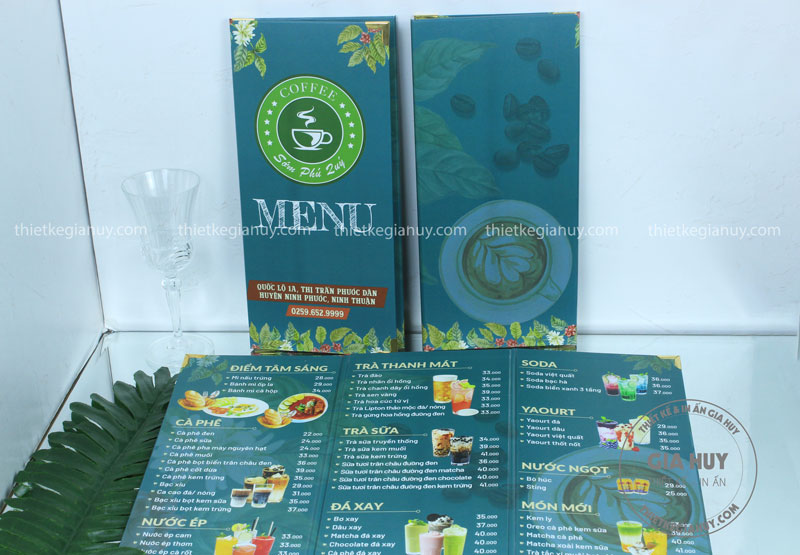menu bìa cứng gấp 3