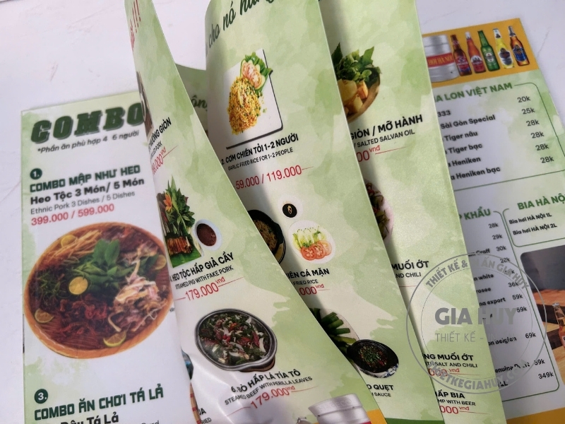 ruột menu cán mờ