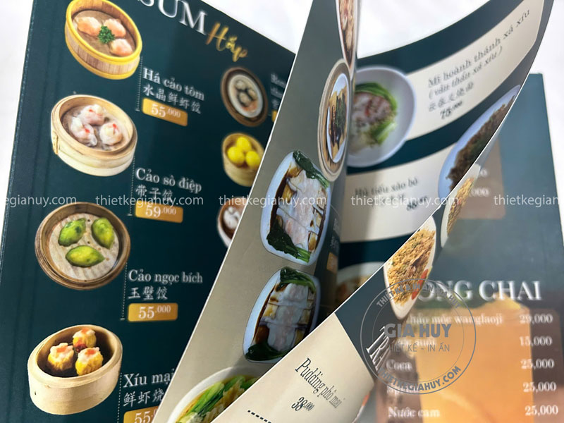 menu bìa cứng ruột giấy couche